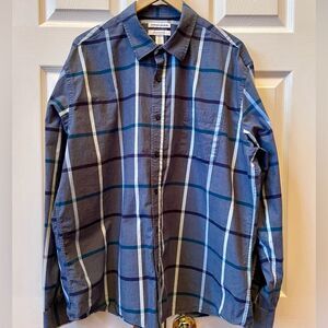 Amazon Essentials Navy Plaid Shirt XXL